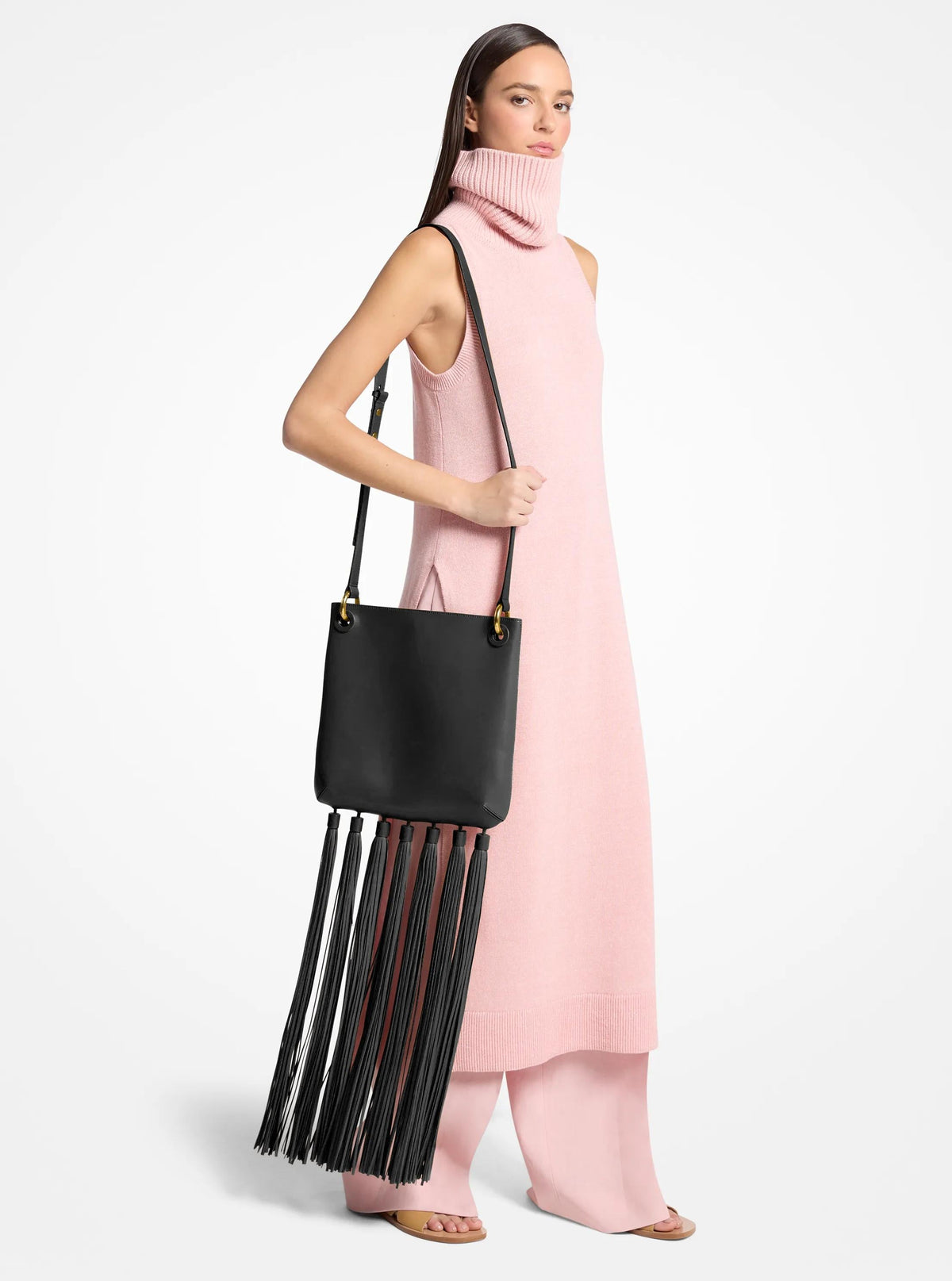 Tate Medium Tassel Leather Crossbody Bag