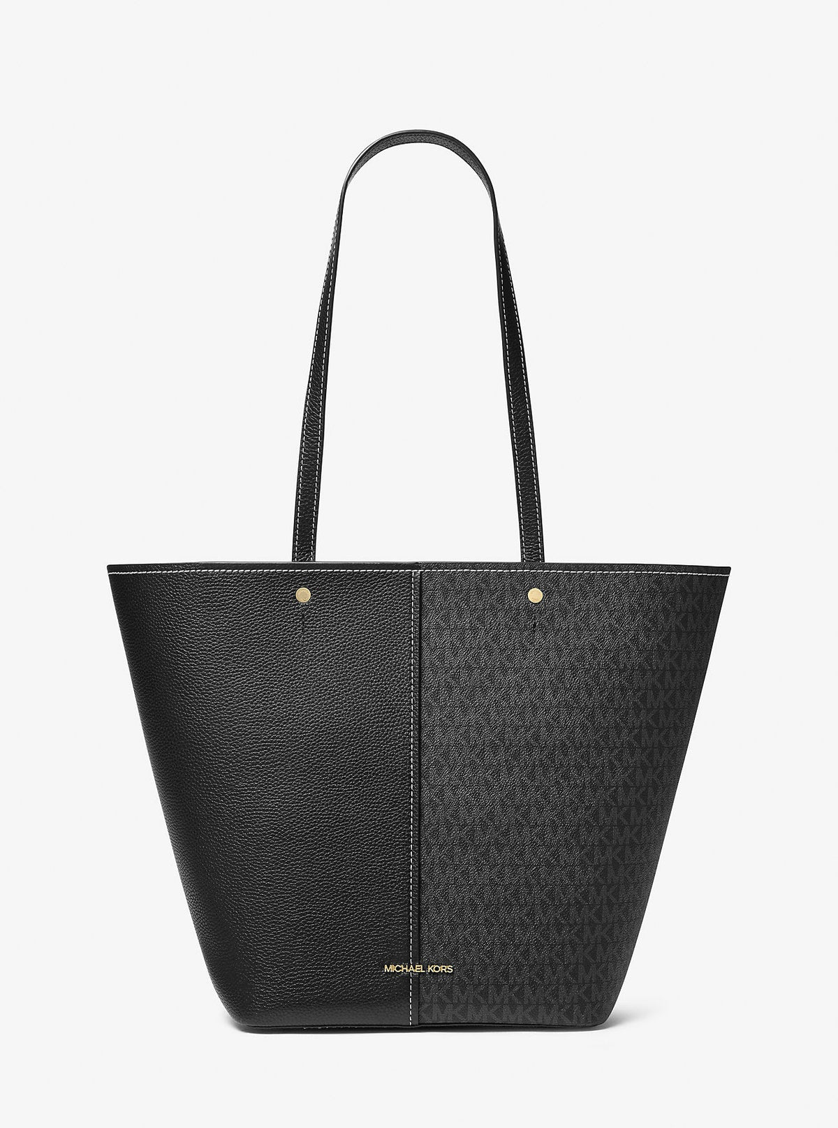 Flora Large Signature Logo and Leather Tote Bag
