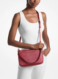 Jet Set Medium Metallic Signature Logo Convertible Crossbody Bag