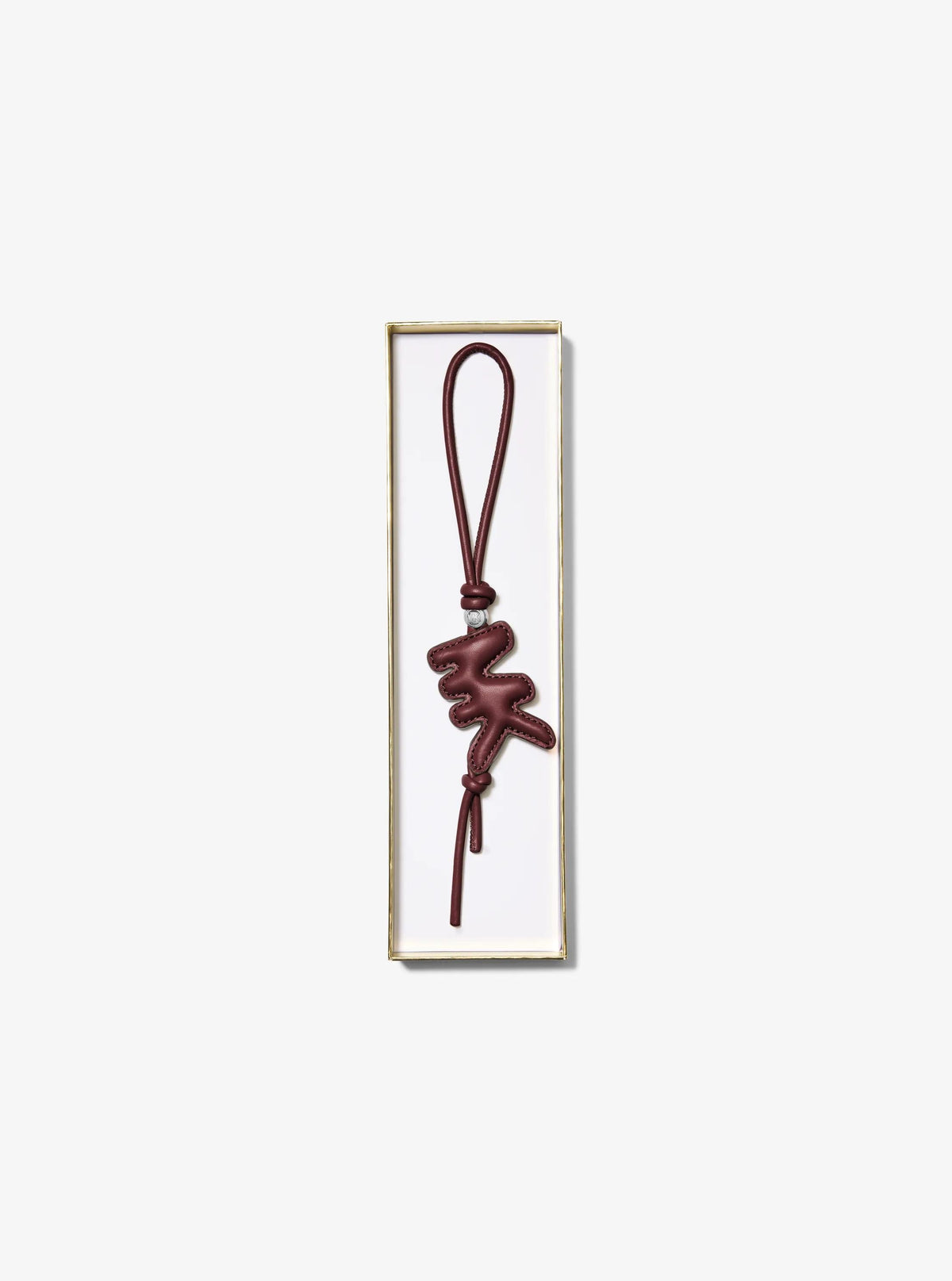 Puffy Logo Leather Bag Charm