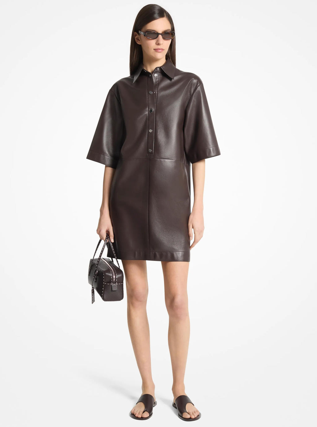 Roberta Hand-Stitched Pebbled Leather Satchel