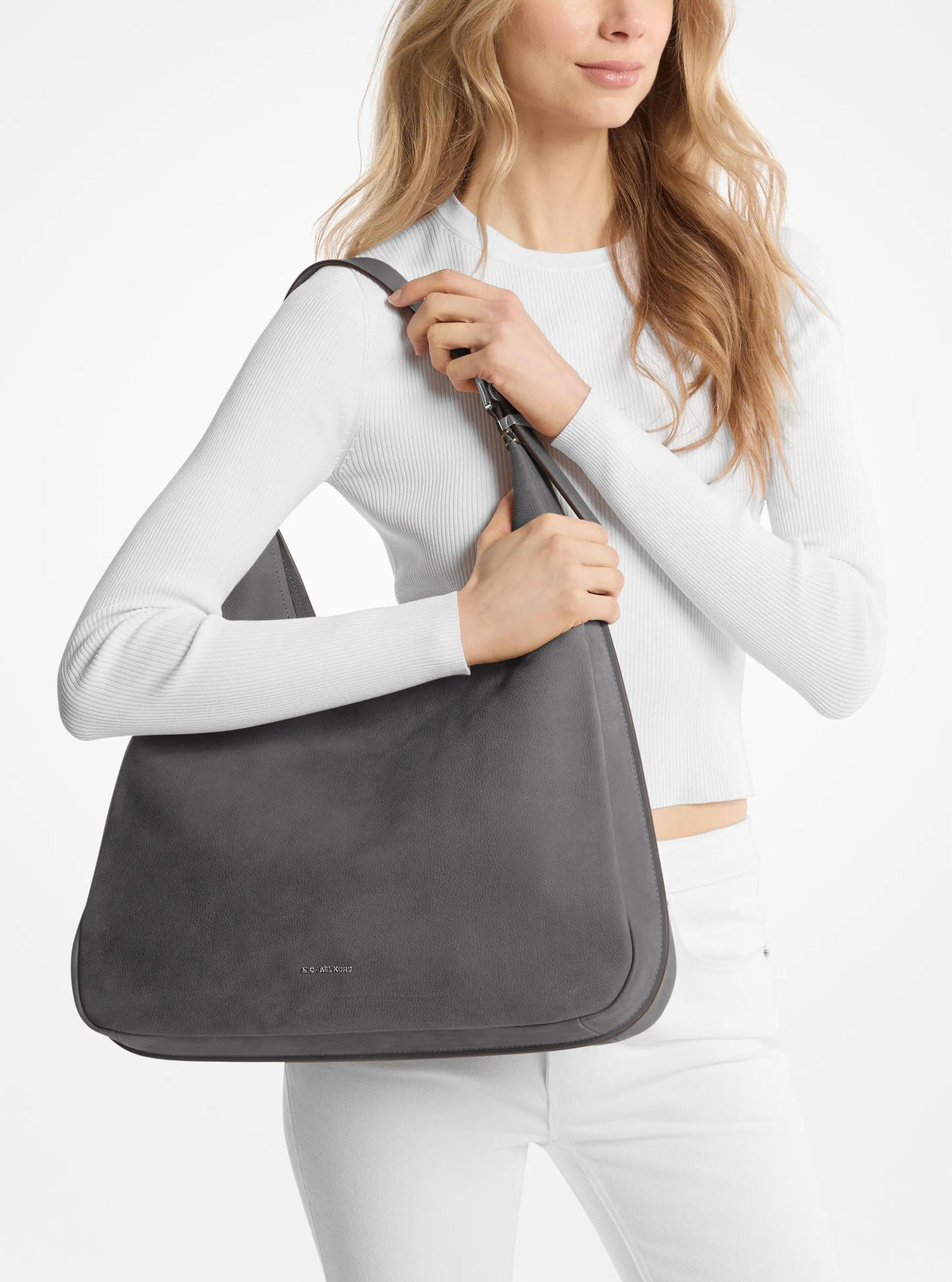 Nolita Large Nubuck Hobo Shoulder Bag