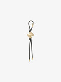 Initial Gold-Tone and Speckled Cord Bag Charm