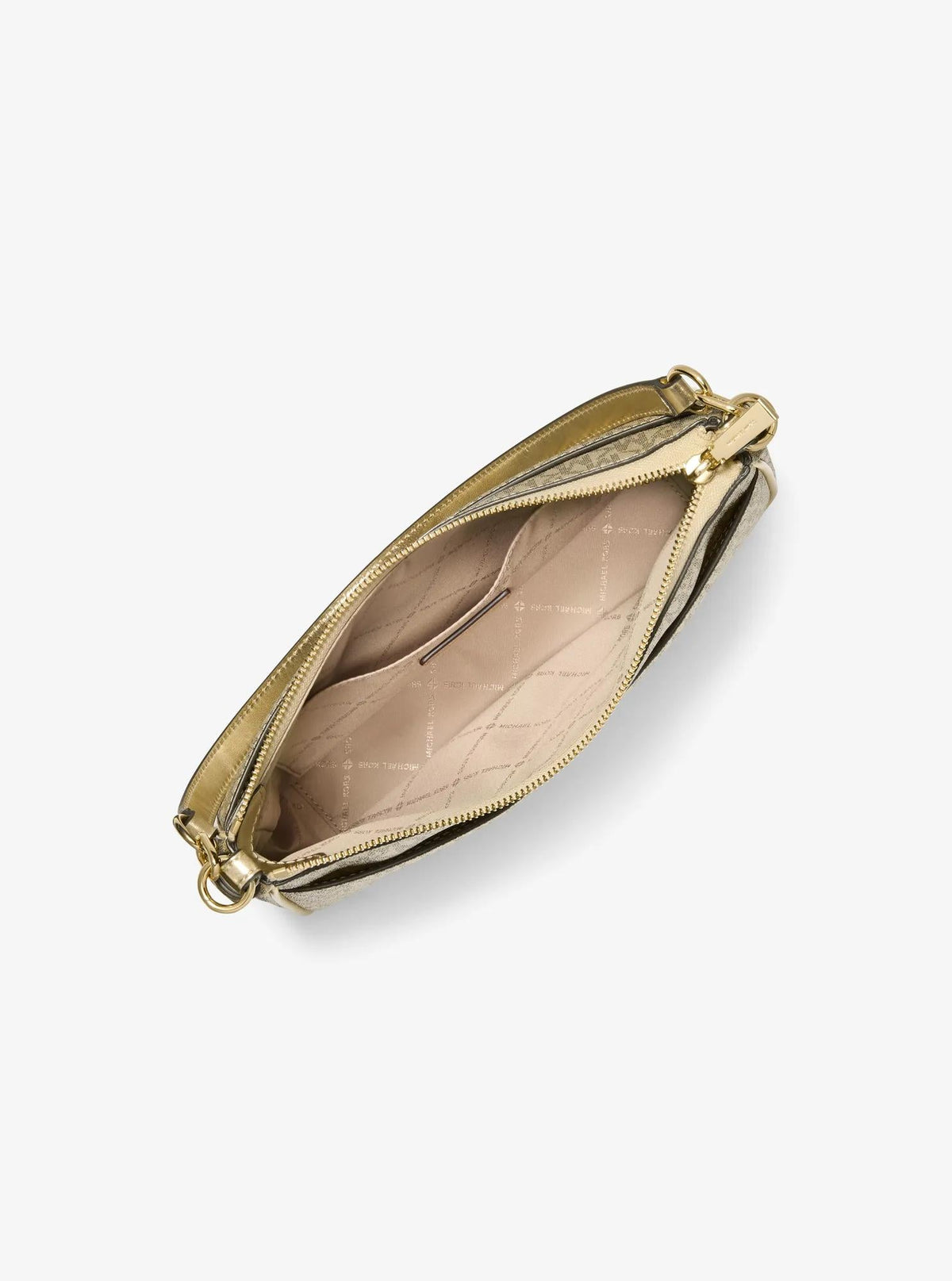 Jet Set Medium Metallic Signature Logo Convertible Crossbody Bag