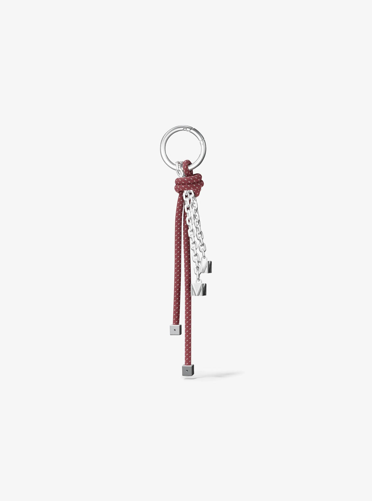 Silver-Tone and Speckled Cord Bag Charm