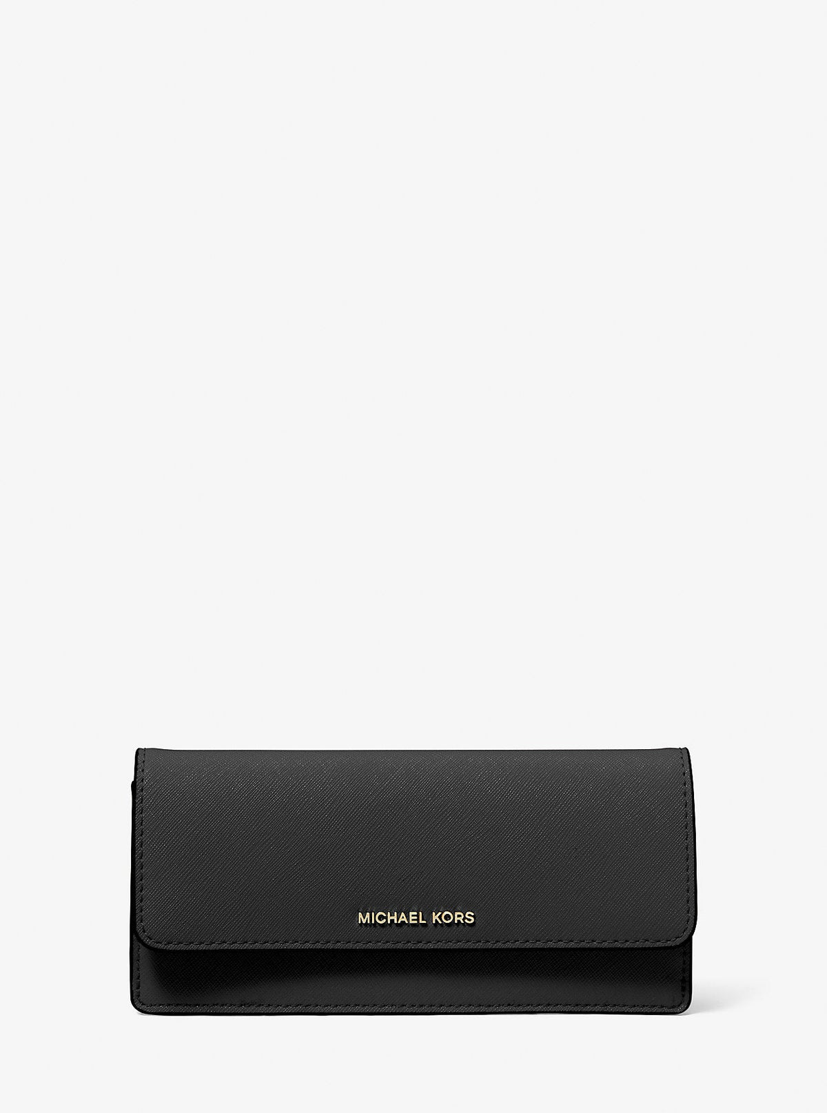 Jet Set Large Saffiano Leather Snap-Front Wallet