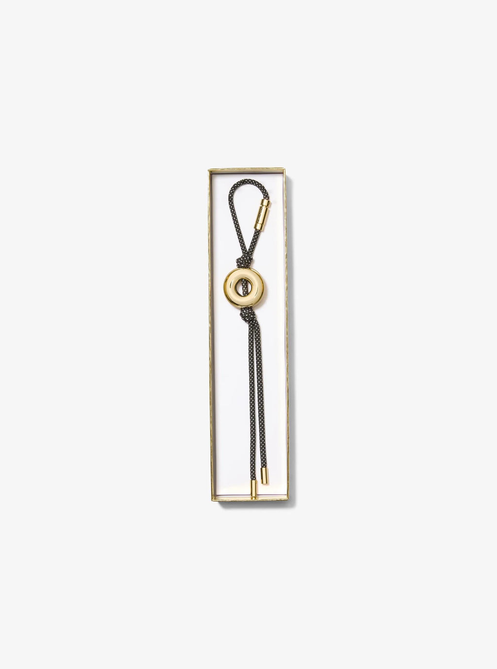 Initial Gold-Tone and Speckled Cord Bag Charm
