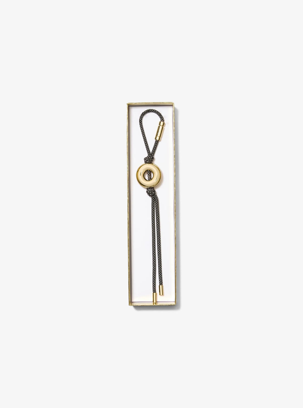 Initial Gold-Tone and Speckled Cord Bag Charm