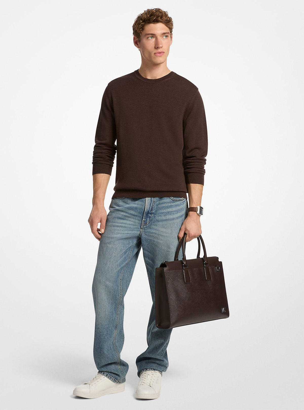Edison Medium Scratch-Resistant Leather Briefcase