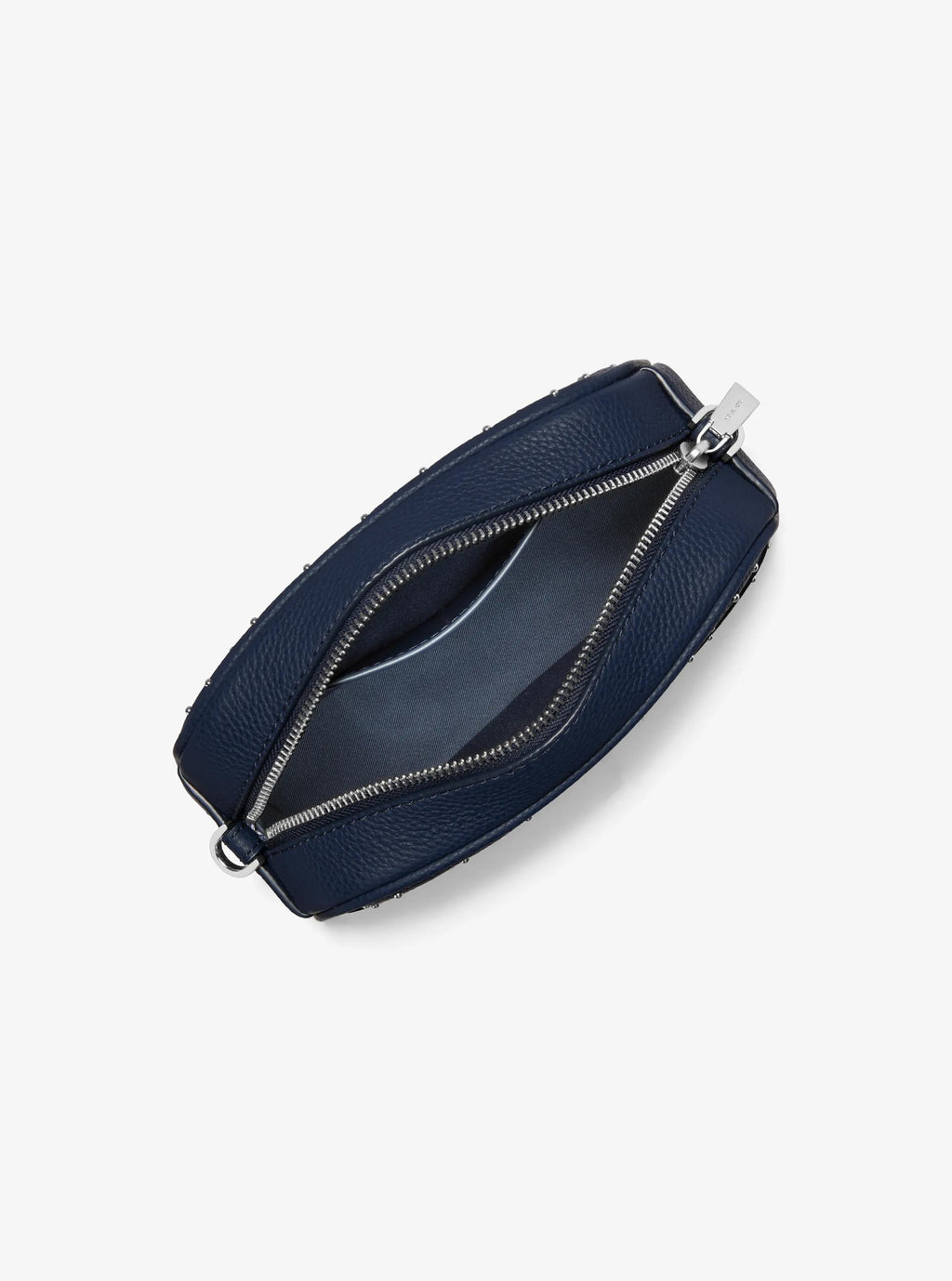 Jet Set Small Studded Pebbled Leather Camera Crossbody Bag