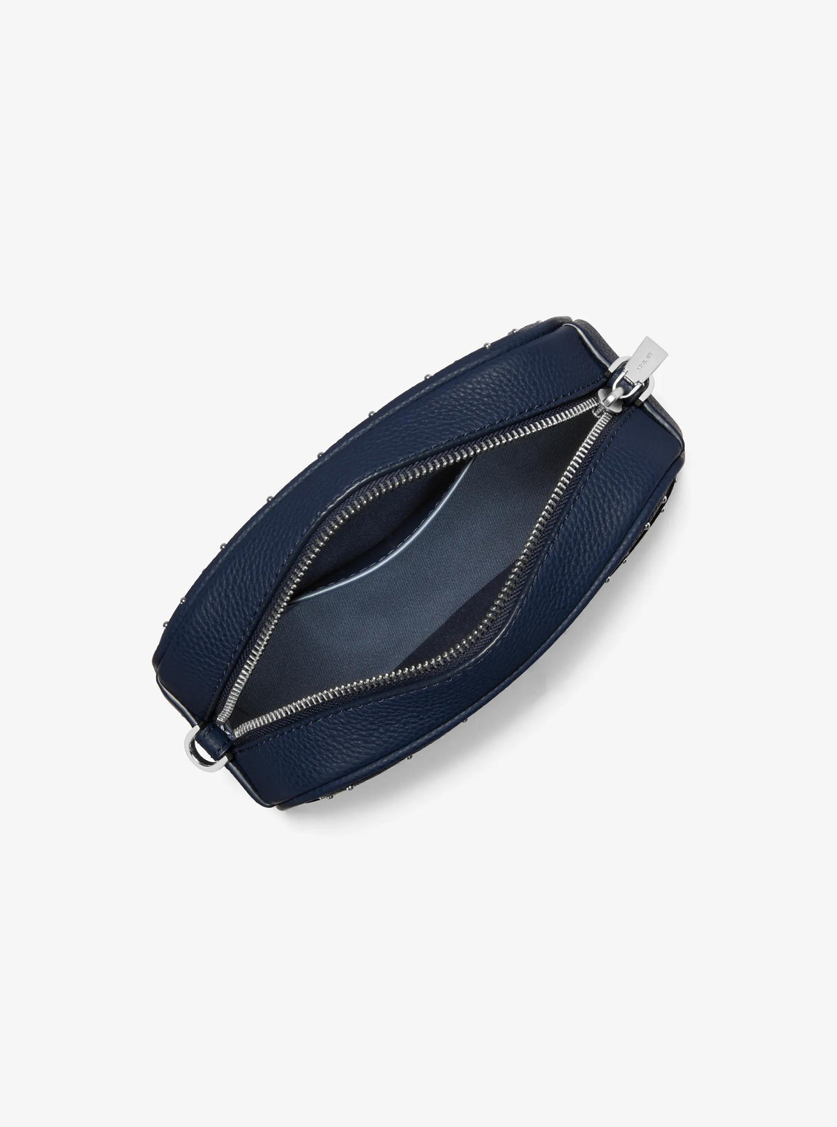 Jet Set Small Studded Pebbled Leather Camera Crossbody Bag