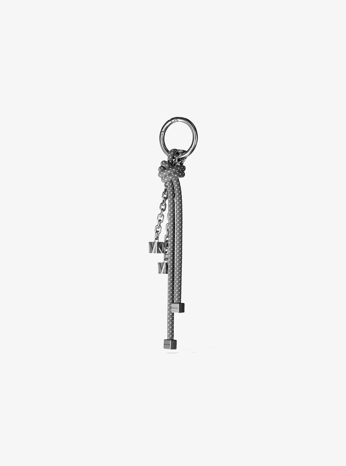 Silver-Tone and Speckled Cord Bag Charm