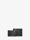 Hudson Logo Embossed Leather Billfold Wallet and Passcase