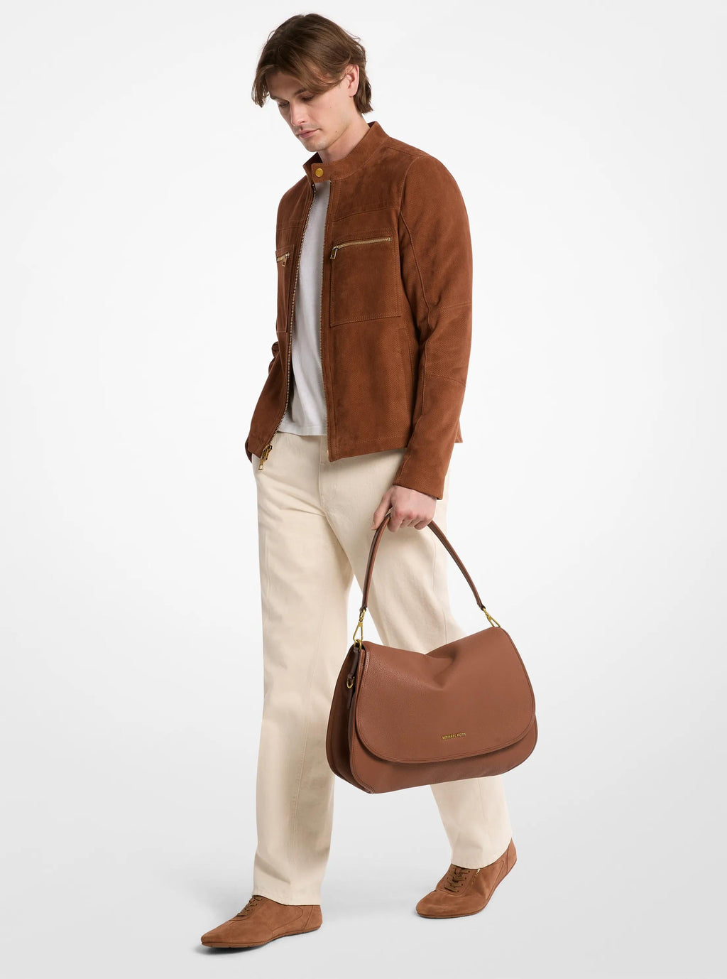 Holmes Extra-Large Pebbled Leather Convertible Messenger Bag