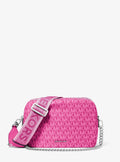Bryant Medium Signature Logo Print Woven Camera Crossbody Bag