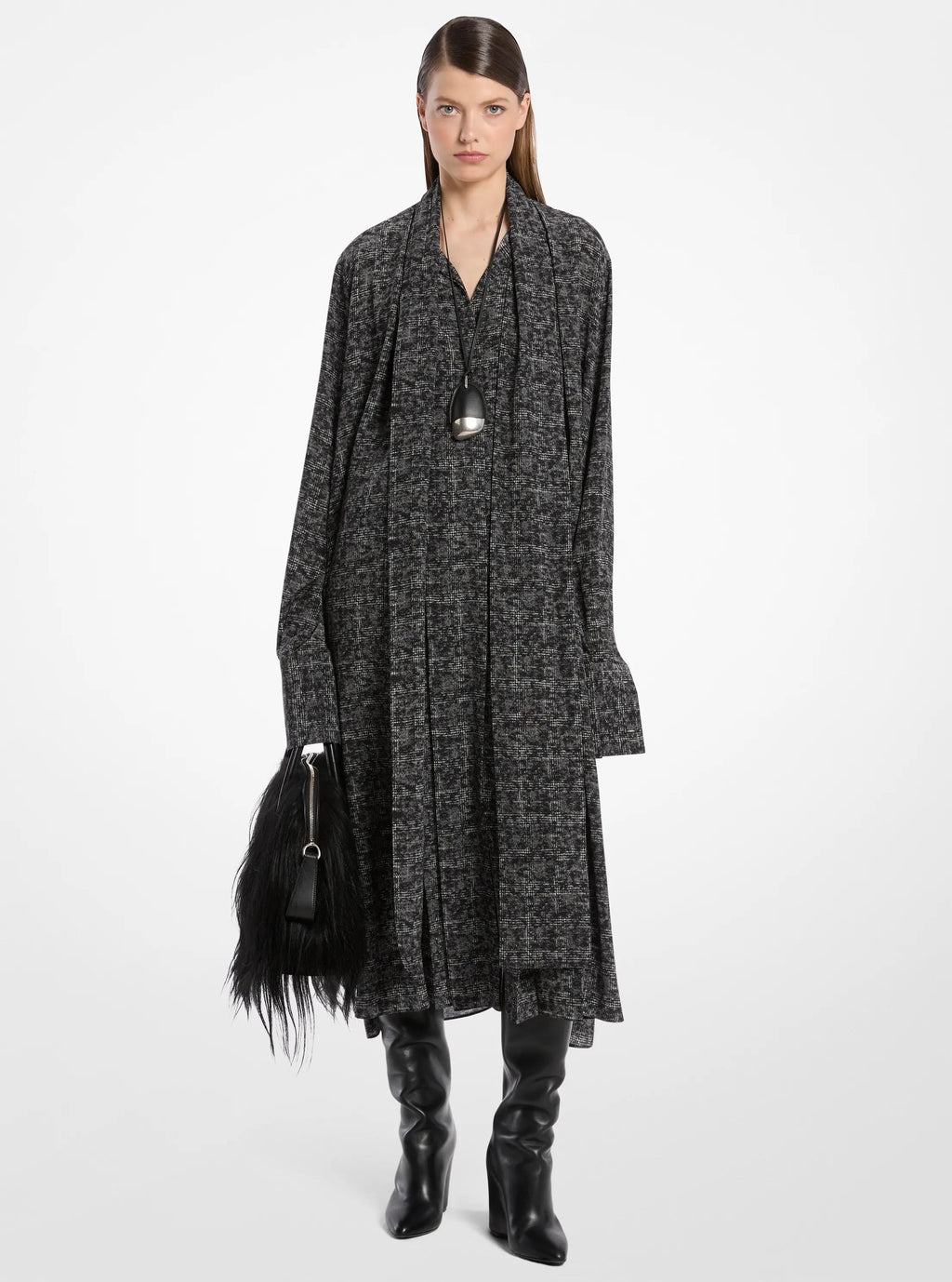 Kaitlin Large Long Haired Shearling Dome Satchel