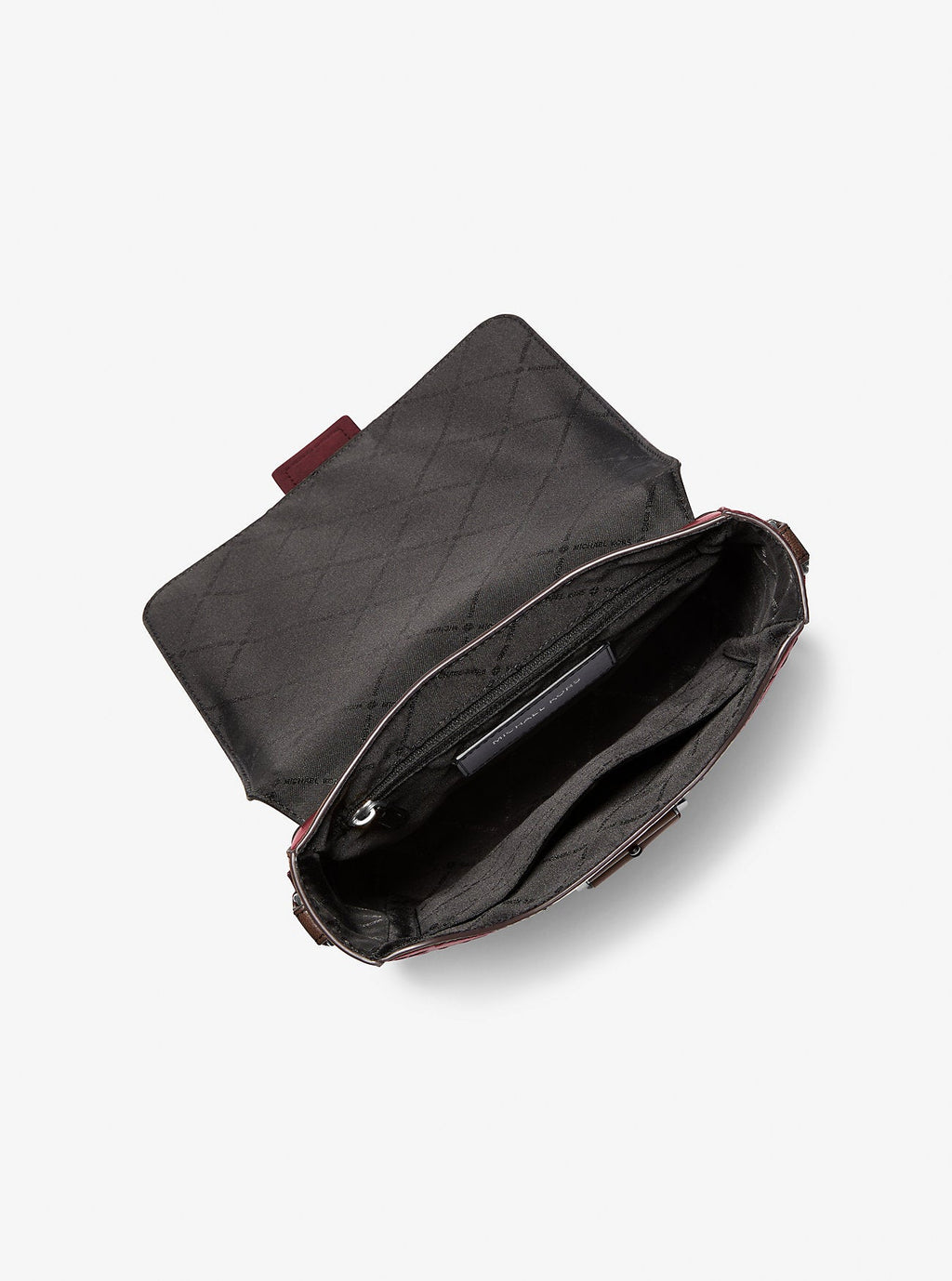 Colby Logo Embossed Burnished Leather Messenger Bag