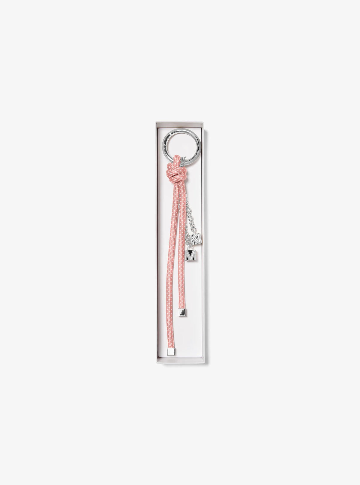 Silver-Tone and Speckled Cord Bag Charm